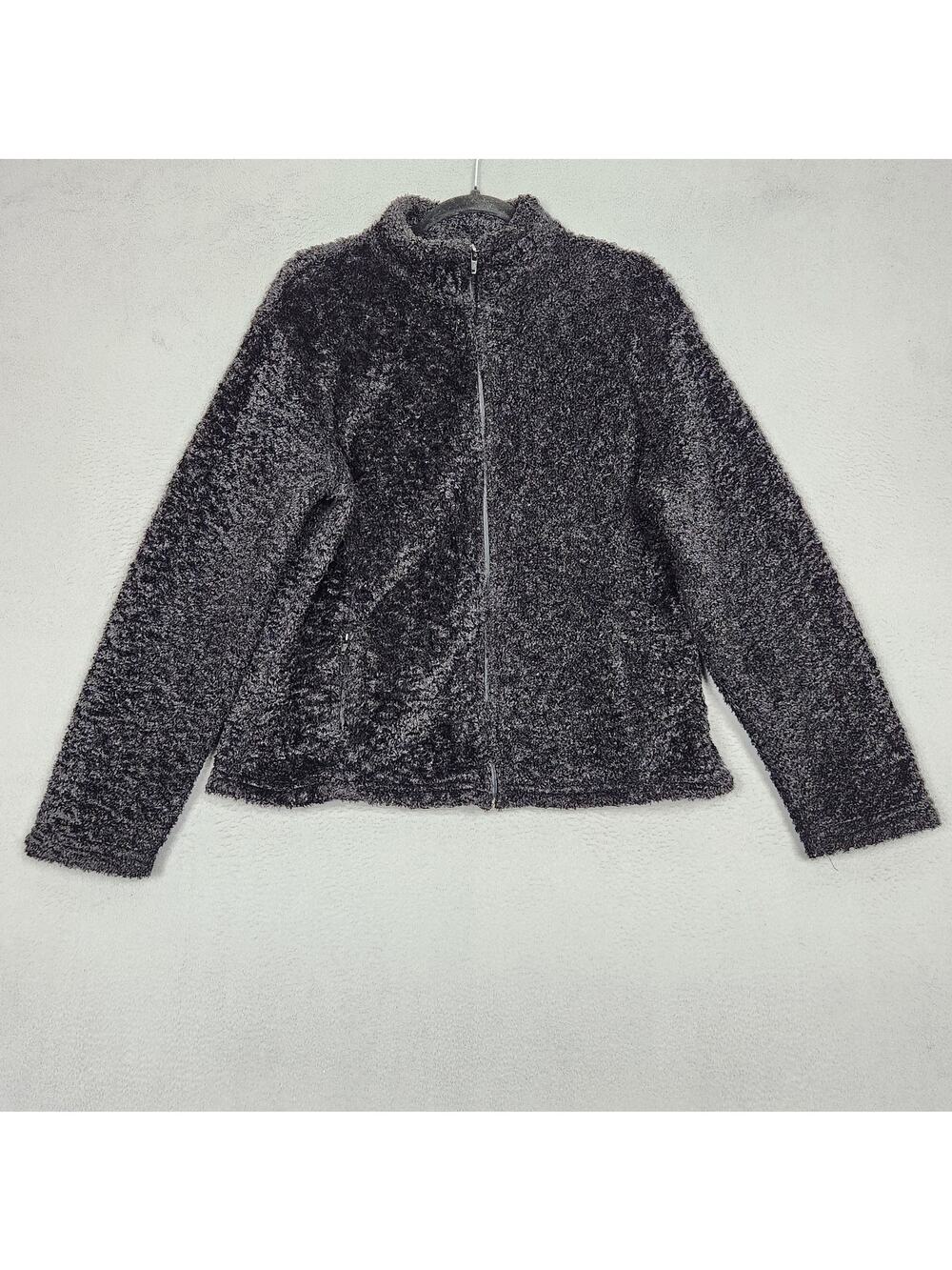 Black Diamond USA Jacket Womens Large Black Polartec Fleece Sherpa Full Zip